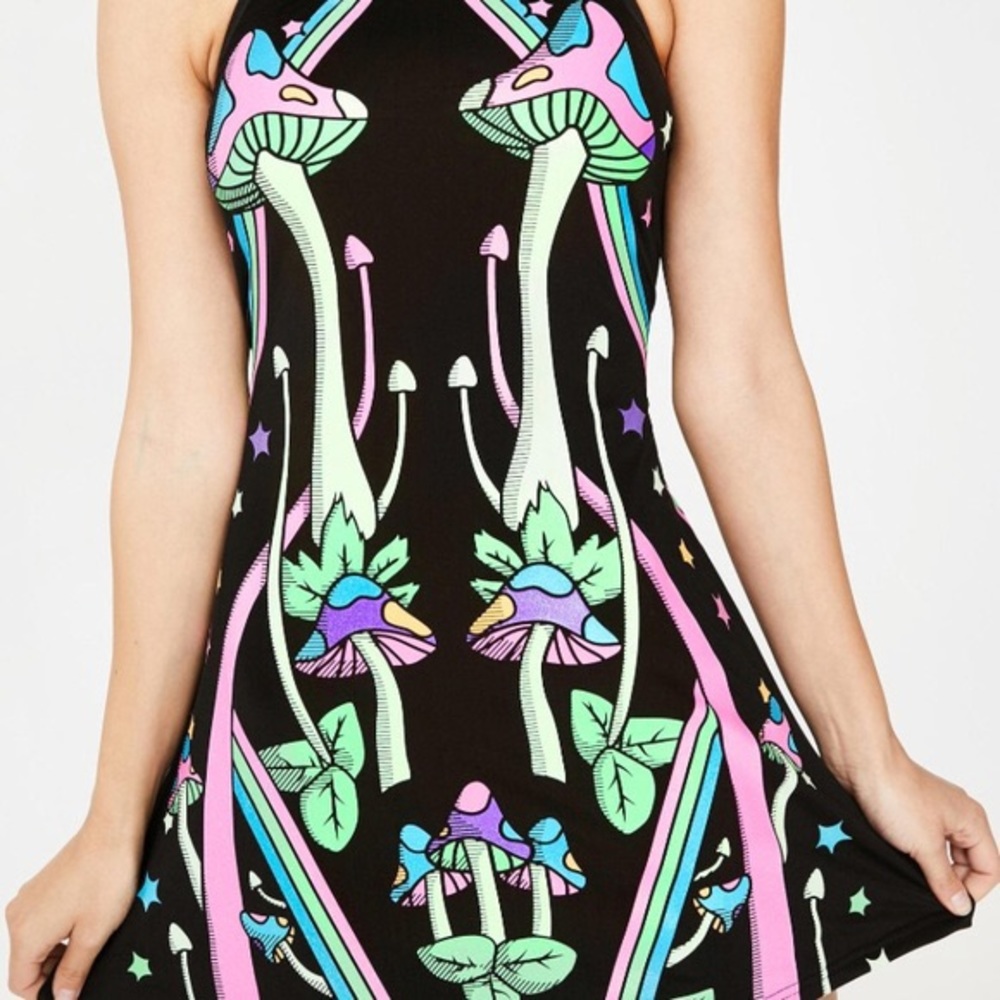 Dolls Kill Club Exx mushroom reflective mini dress